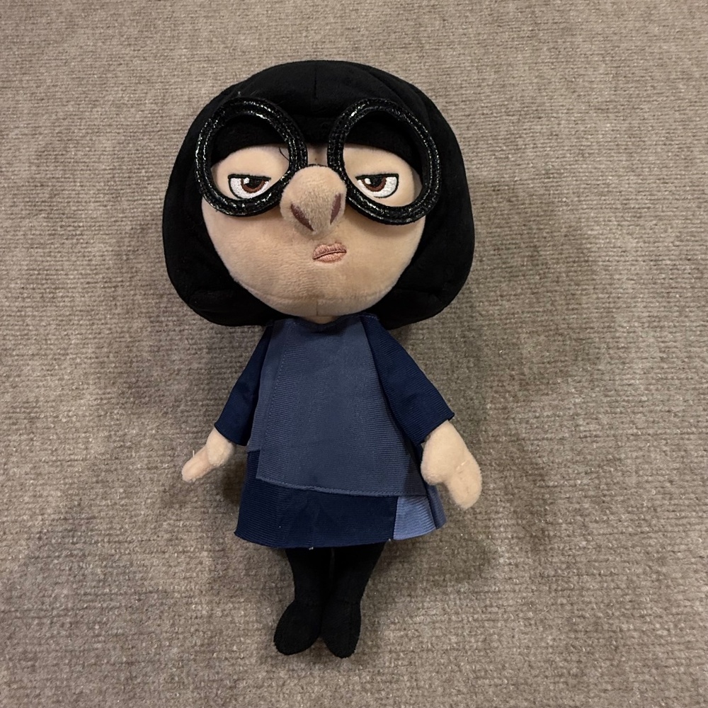 Disney Parks Pixar Edna Mode Plush‎ Doll 12" The Incredibles 2 Stuffed Animal